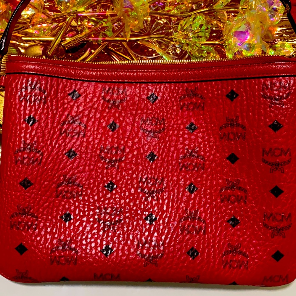 Red MCM wristlet great condition